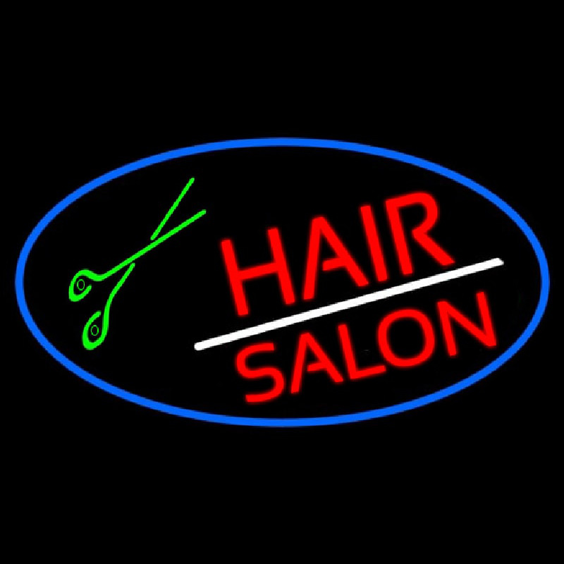 Red Hair Salon With Scissor Enseigne Néon