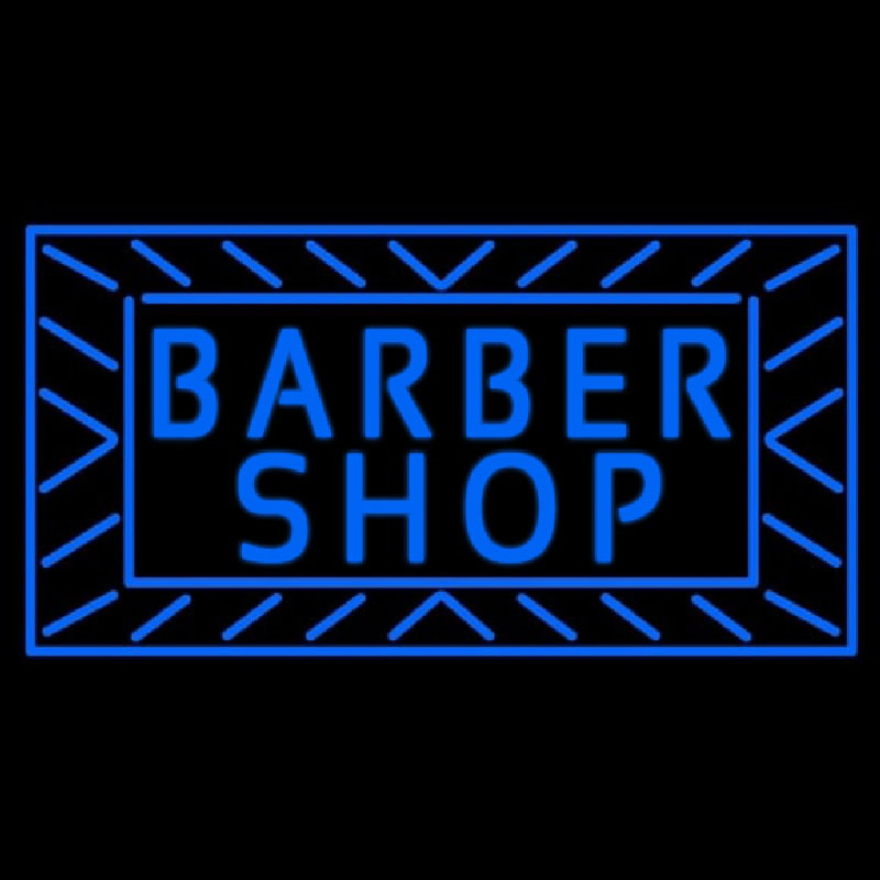 Blue Barber Shop Enseigne Néon