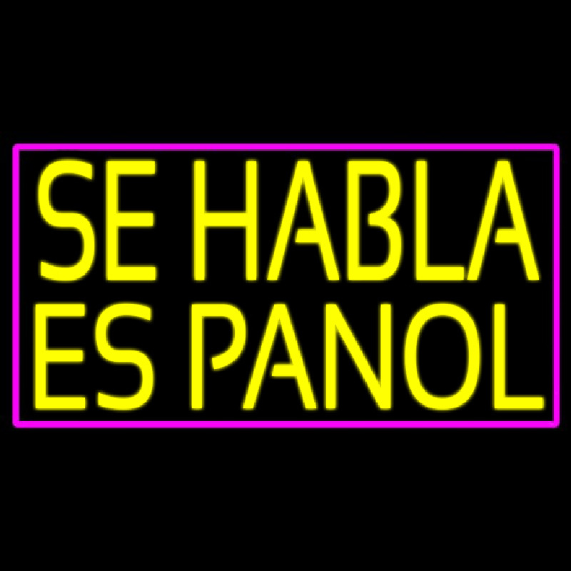 Yellow Se Habla Espanol Enseigne Néon