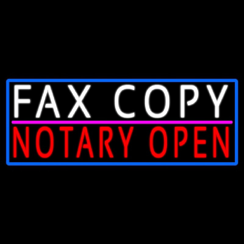 Fa  Copy Notary Open With Blue Border Enseigne Néon