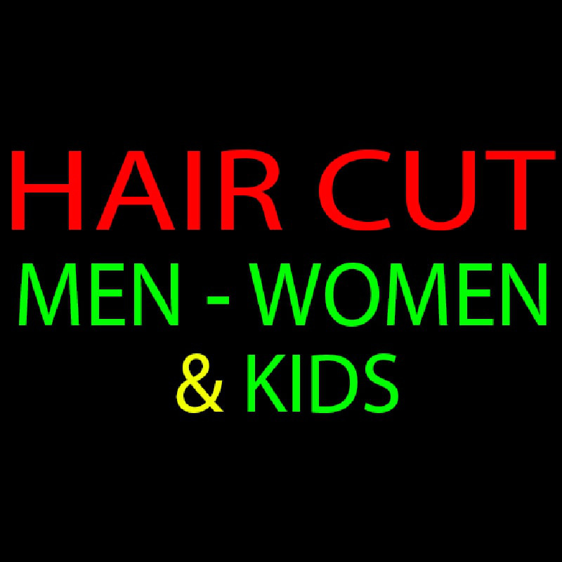 Haircut Men Women And Kids Enseigne Néon
