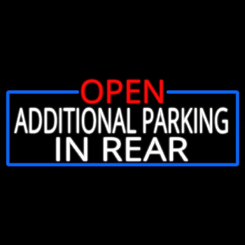 Open Additional Parking In Rear With Blue Border Enseigne Néon