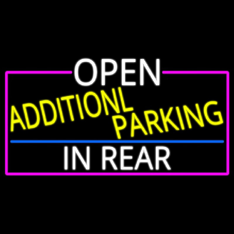 Open Additional Parking In Rear With Pink Border Enseigne Néon