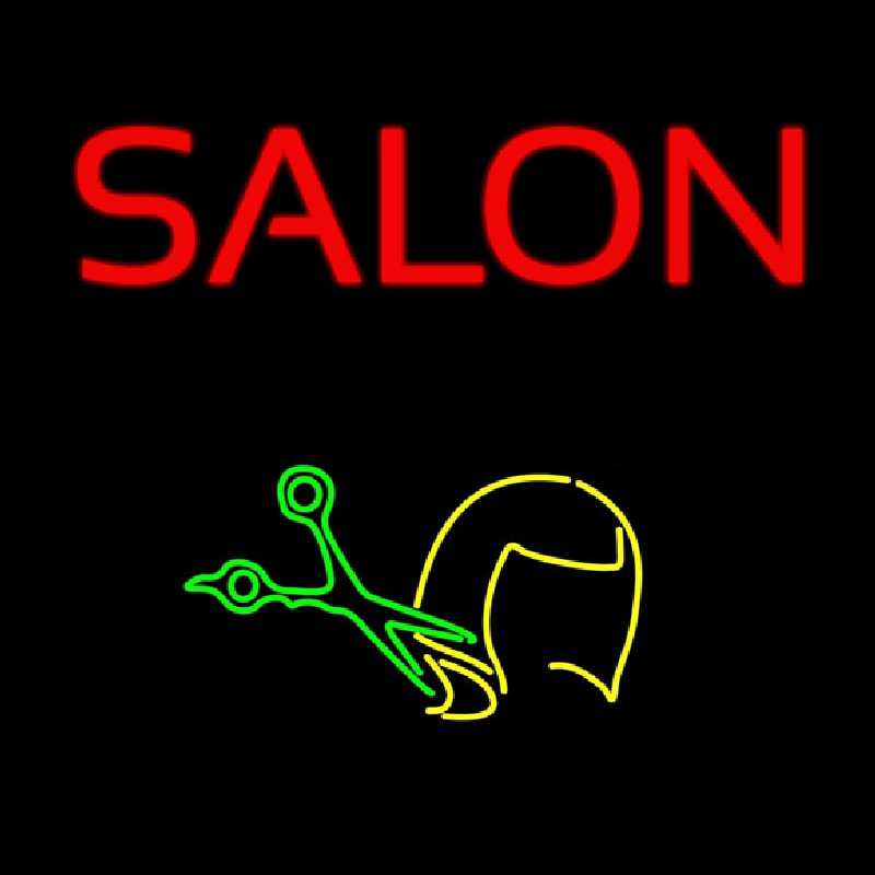 Salon With Scissor Logo Enseigne Néon