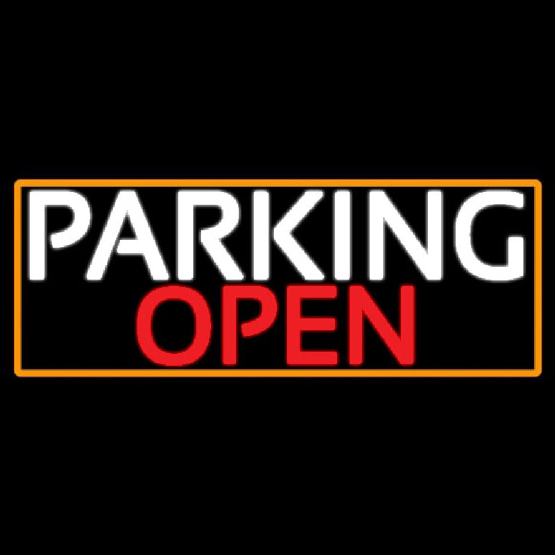 Parking Open With Orange Border Enseigne Néon