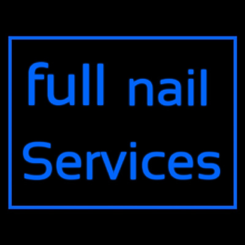 Blue Full Nail Services Enseigne Néon