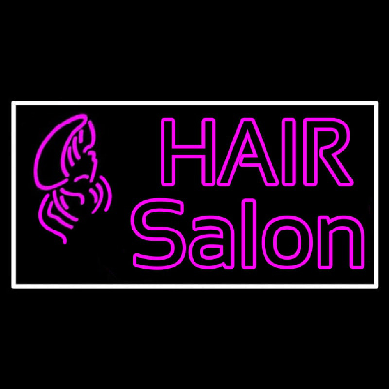 Double Stroke Pink Hair Salon Enseigne Néon