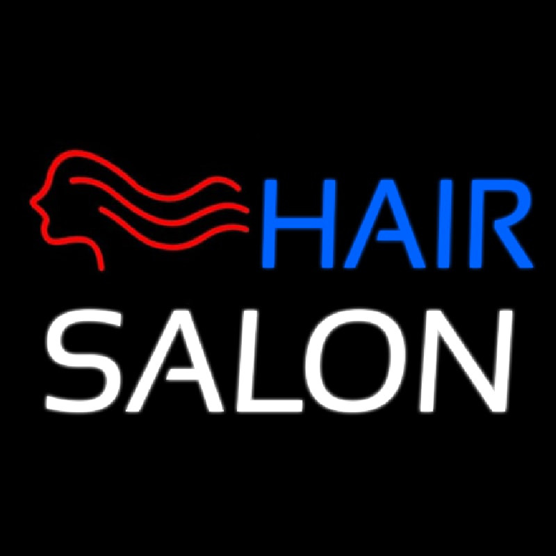 Hair Salon With Girl Logo Enseigne Néon