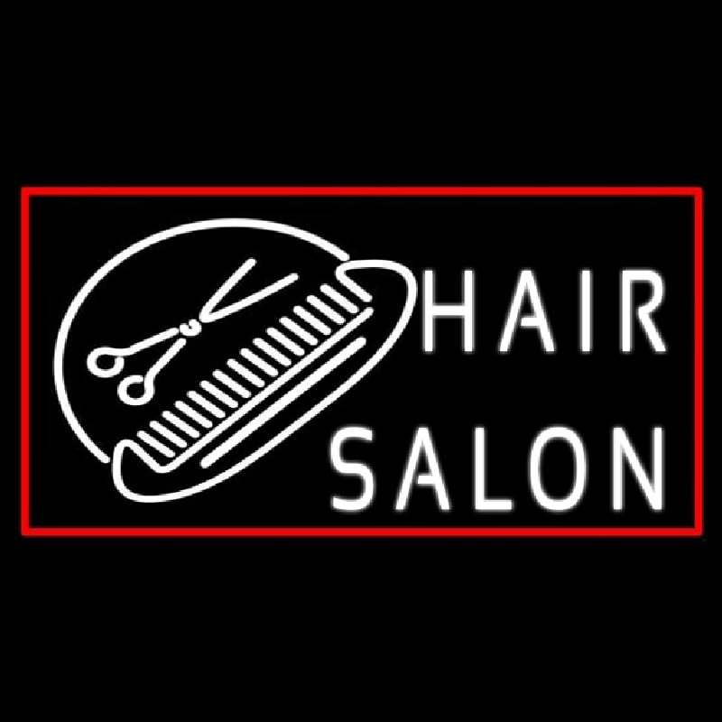 Hair Salon With Scissor And Comb Enseigne Néon