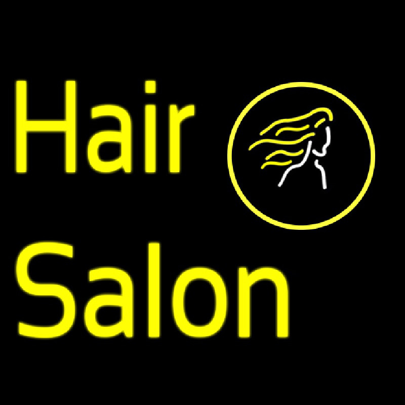 Yellow Hair Salon Enseigne Néon