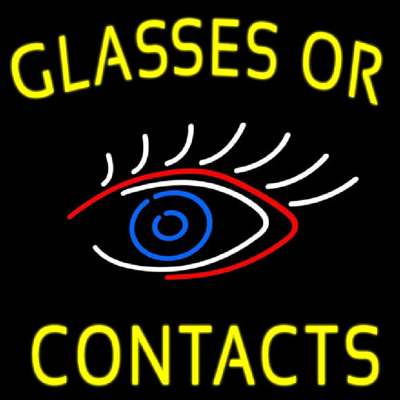 Glasses Or Contacts Eye Logo Enseigne Néon