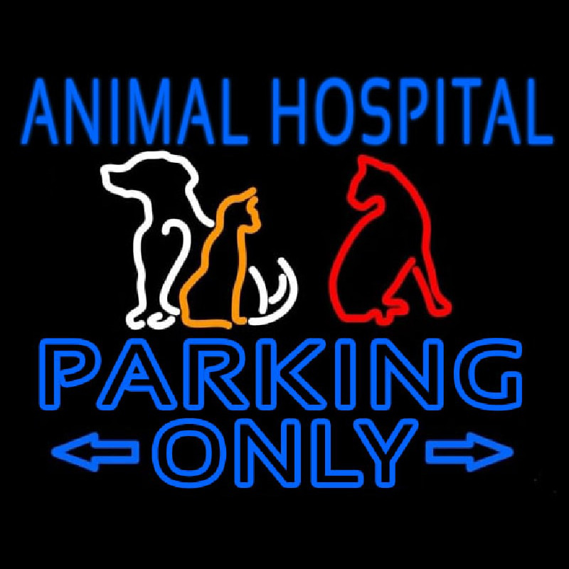 Animal Hospital Parking Only Enseigne Néon
