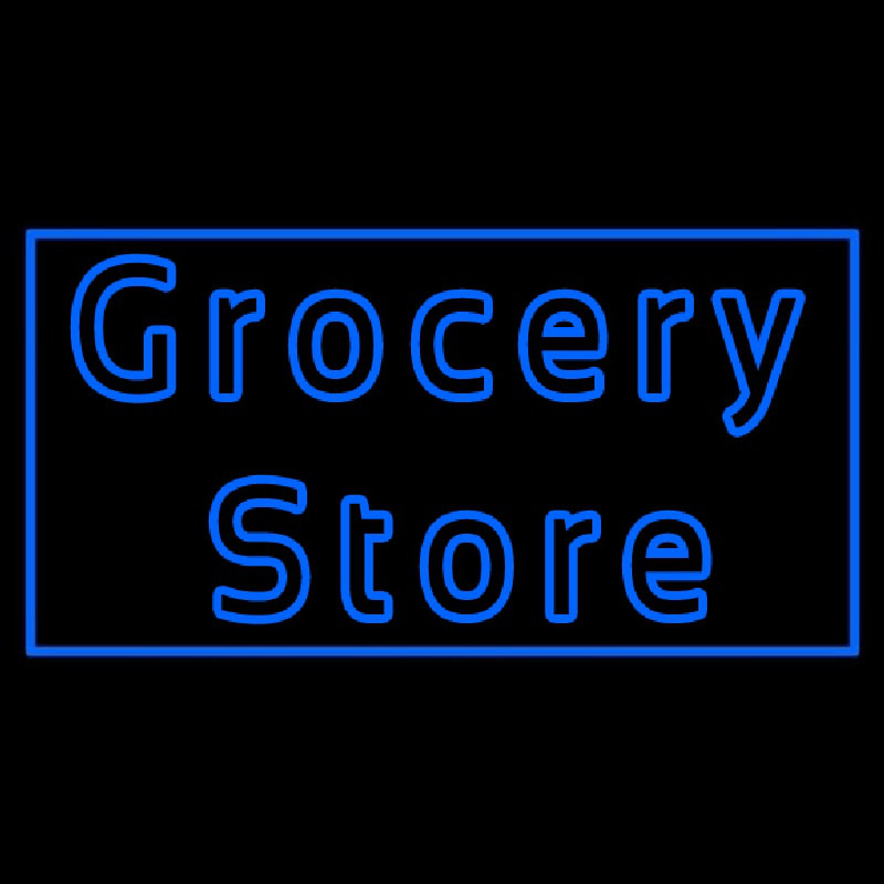 Blue Grocery Store Enseigne Néon