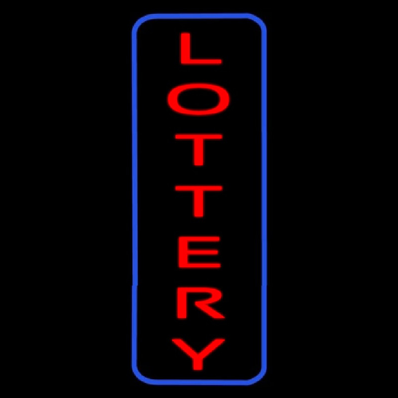 Vertical Red Lottery Blue Border Enseigne Néon