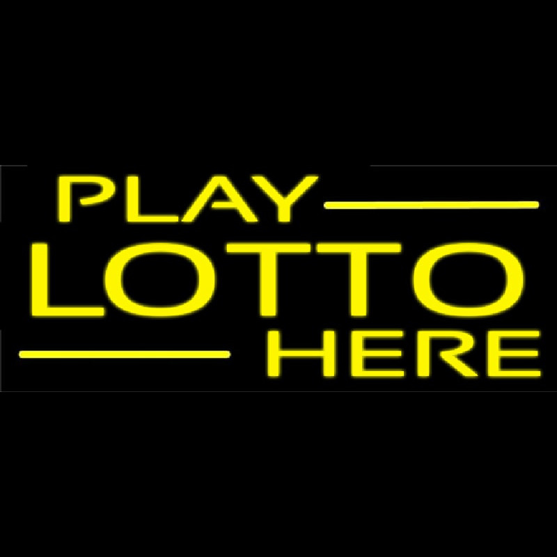 Yellow Play Lotto Here Enseigne Néon