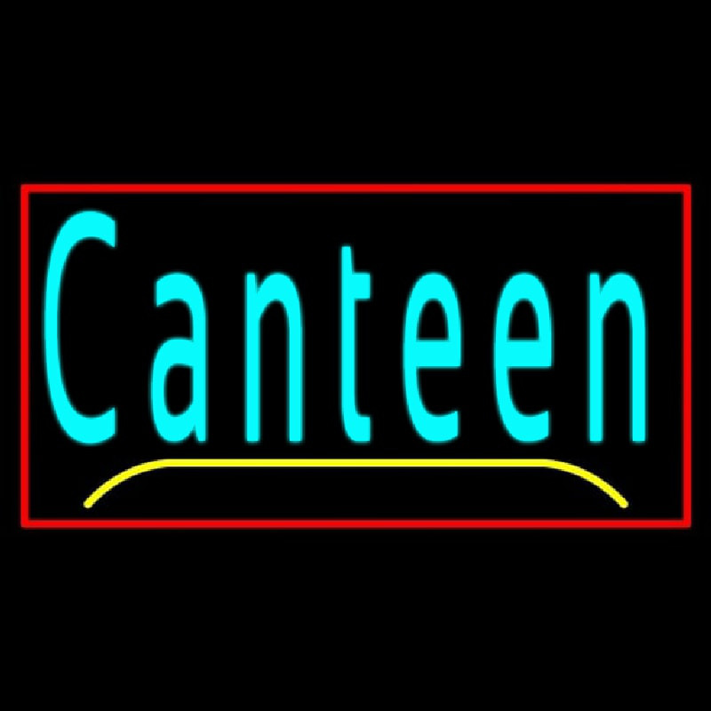 Cursive Canteen With Red Border Enseigne Néon