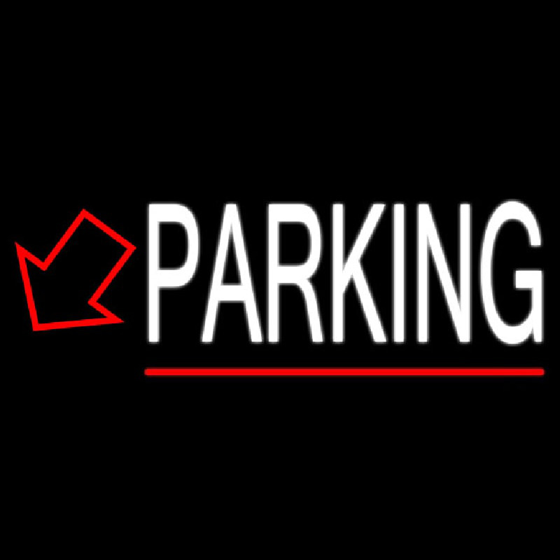 Parking With Down Arrow And Red Border Enseigne Néon