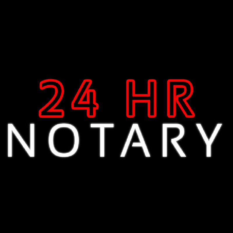 24 Hr Notary Enseigne Néon