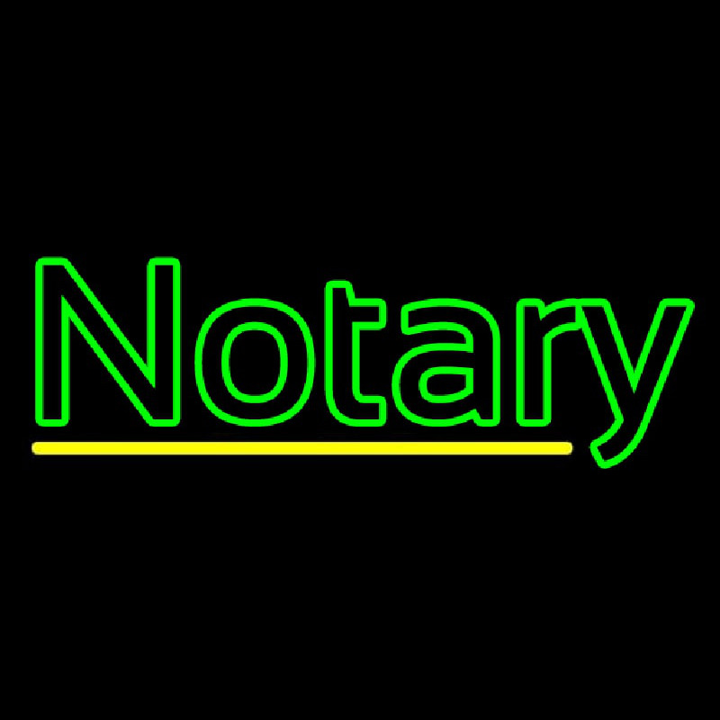 Double Stroke Green Notary Enseigne Néon