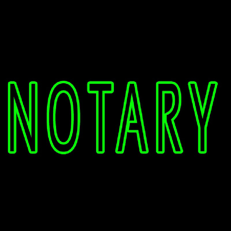 Green Slant Notary Enseigne Néon