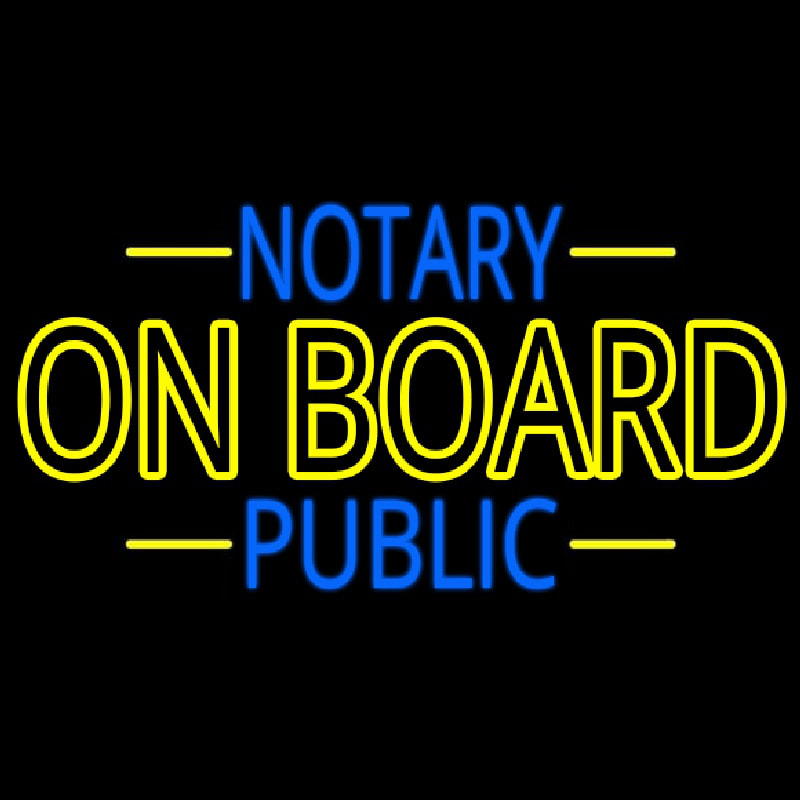 Notary Public On Board Enseigne Néon