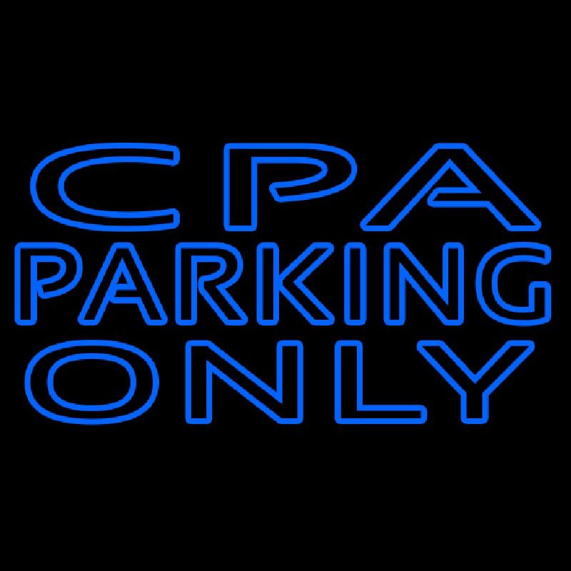 Double Stroke Cpa Parking Only Enseigne Néon