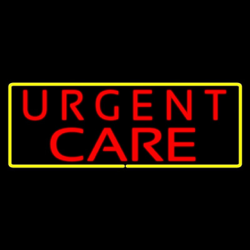 Urgent Care Rectangle Yellow Enseigne Néon