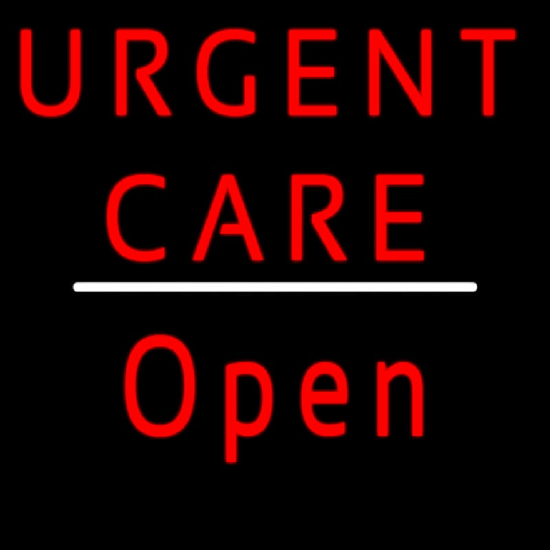 Urgent Care Script1 Open White Line Enseigne Néon