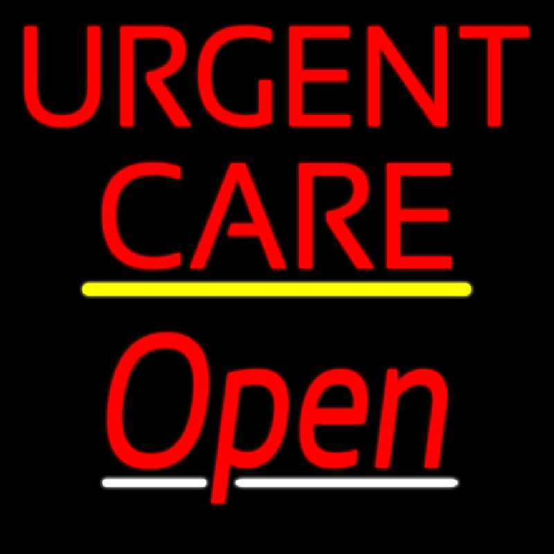 Urgent Care Script2 Open Yellow Line Enseigne Néon