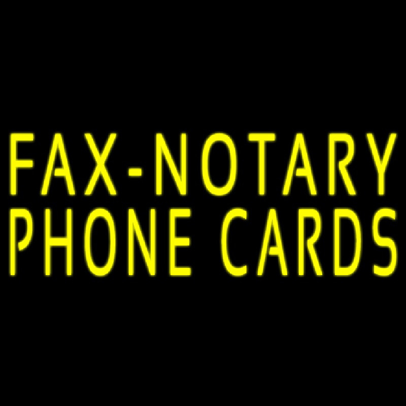 Yellow Fa  Notary Phone Cards 1 Enseigne Néon
