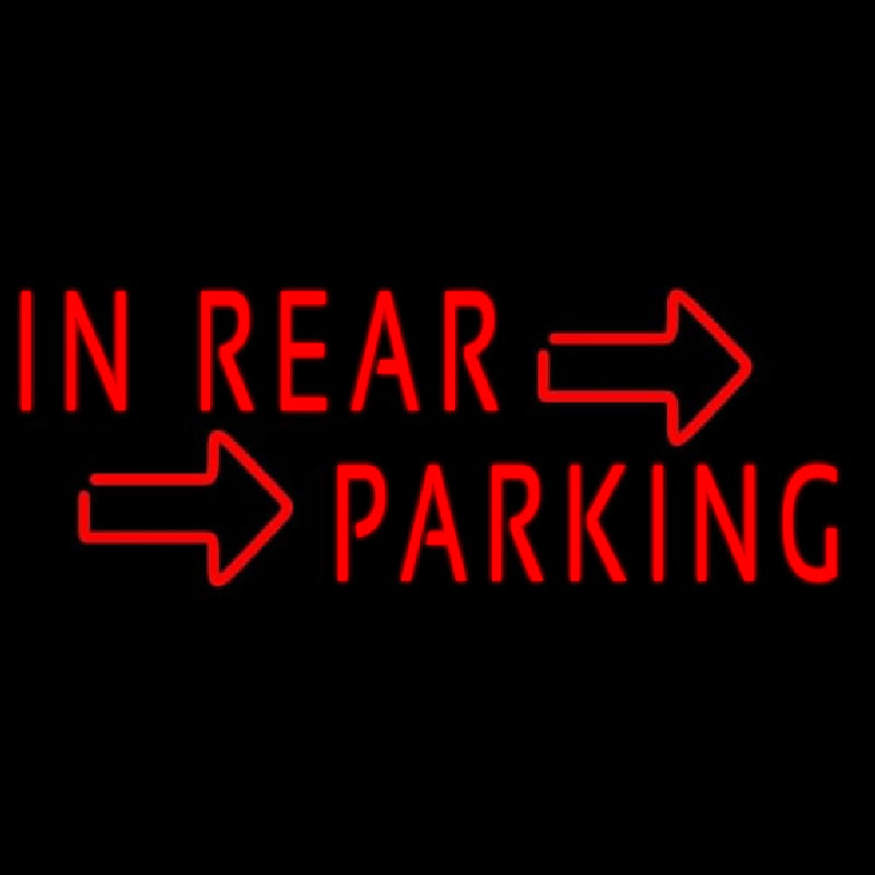 Red In Rear Parking Enseigne Néon