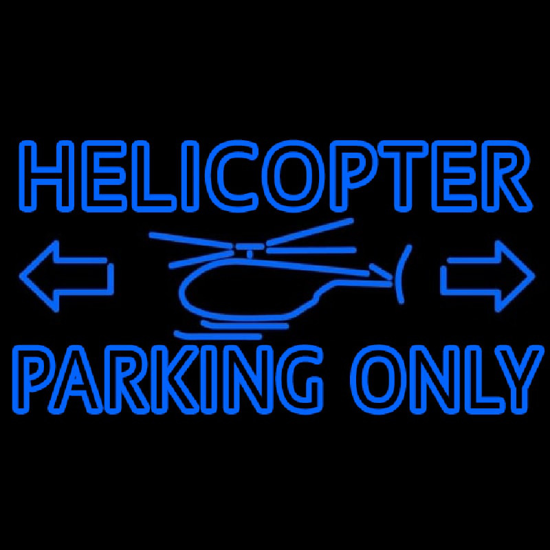 Blue Helicopter Parking Only Enseigne Néon