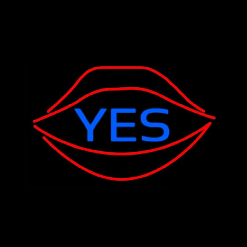 Yes With Red Lips Enseigne Néon