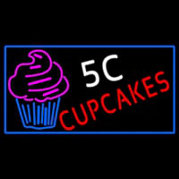 5c Cupcakes Neon With Blue Border Sign Enseigne Néon
