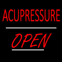 Acupressure Open White Line Enseigne Néon