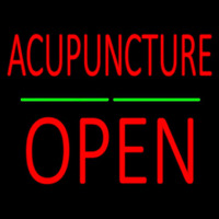 Acupuncture Block Open Green Line Enseigne Néon