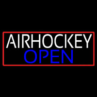 Air Hockey Open With Red Border Real Neon Glass Tube Enseigne Néon