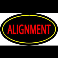 Alignment Yellow Oval Enseigne Néon