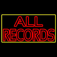 All Records Yellow Border Enseigne Néon