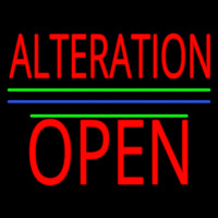 Alteration Block Open Green Line Enseigne Néon