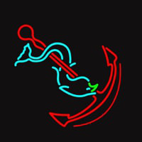 Anchor With Fish Logo Enseigne Néon