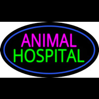 Animal Hospital Blue Oval Enseigne Néon