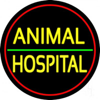 Animal Hospital Red Circle Enseigne Néon