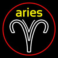 Aries Yellow Zodiac Border Red Enseigne Néon