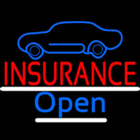 Auto Insurance With Car Logo Open Enseigne Néon