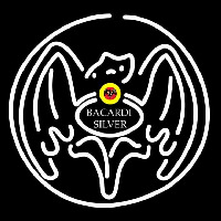 Bacardi Silver Bat Rum Sign Enseigne Néon