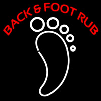Back And Foot Rub White Foot Enseigne Néon