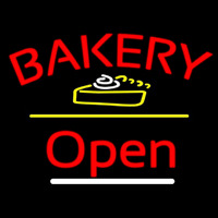 Bakery Logo Open Yellow Line Enseigne Néon