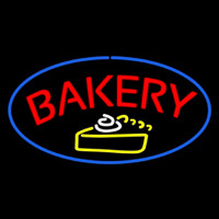 Bakery Logo Oval Blue Enseigne Néon