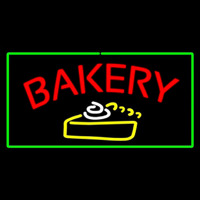 Bakery Logo Rectangle Green Enseigne Néon